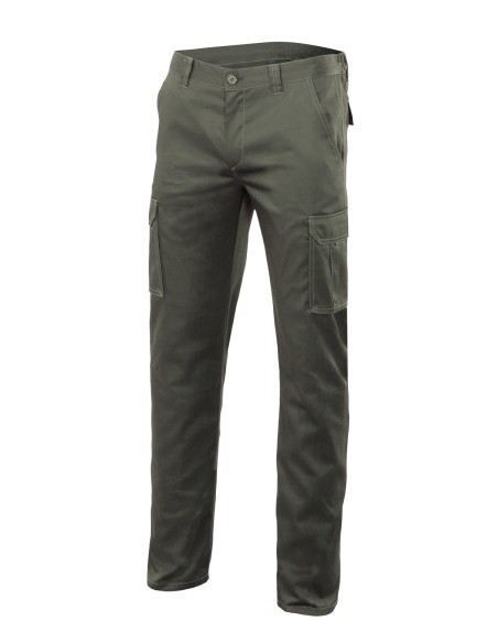 PANTALON MULTIBOLSILLO STRETCH. VERDE CAZA TALLA 34-64